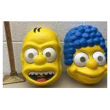 Vintage Homer and Marge Simpson Halloween masks