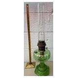 Green glass Aladdin Model B lamp