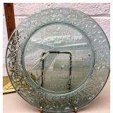 Zanesville covered y Bridge glass plate