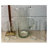 Beautiful etched glass water set