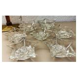 Seven very nice glass star candleholders