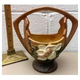 Roseville Pottery Magnolia Basket Vase