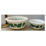 Hazel Atlas Ivy Leaf mixing bowls