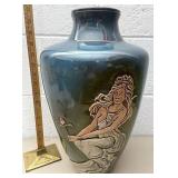 17 inch Rick Wisecarver carved lady floor vase