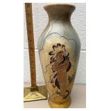 Rick Wisecarver Pottery etched Native American