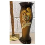 Rick Wisecarver painted lady vase has chip