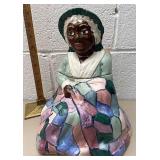 Rick Wisecarver Pottery old lady with quilt