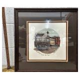 Framed P Buckley Moss The fire house signed print