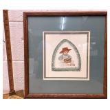 Framed P Buckley Moss Corey print