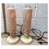 Pink Art Deco boudoir lamps