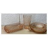 Pink Depression glass lot