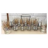 Mid century modern highball wheat pattern glasses