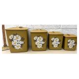 Retro plastic daisies canister set