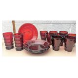 Ruby red glass lot