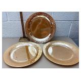 11 inch fire king Peach luster Plates 2 show wear