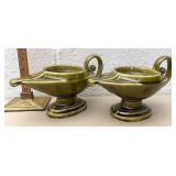 Pottery Genie lamp candleholders