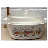 Large corning ware covered casserole