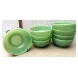 Eight fire king jadeite 5" bowls