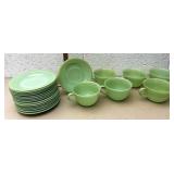 16 Jadeite saucers and 6 cups could use a little