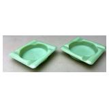 2 jadeite ashtrays