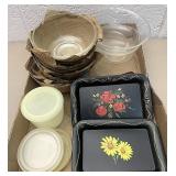 Glass bowls vintage Tupperware small trays and