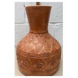 Orange southwest clay vase