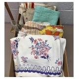 Box full of vintage linens