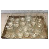 Large lot of various size glasses