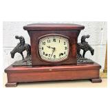Sessions Mantle clock with cast iron horse and