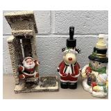 Santa in an out house and holiday soap/lotion