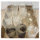 Retro souvenir and Bacardi juice glasses