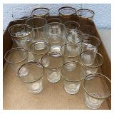 Assorted gold rim glasses and more