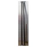 Set of two brushed nickel curtain rods