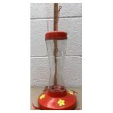 Glass hummingbird feeder