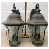 Pair of outdoor electric candle lights