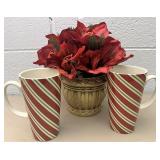Holiday mugs and decor