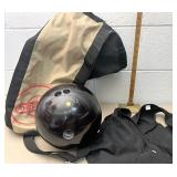 Bonanza 300 yellow dot bowling ball bag and towel