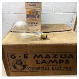 Case of GE Mazda lamps Edison bulbs