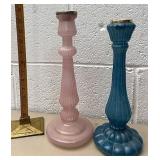 Glass candle stick holders