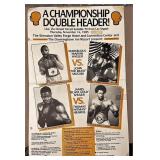 Tommy Hearns boxing poster has crease in middle