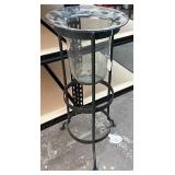 Metal wrought iron stand with Glass planter insert