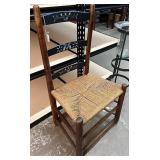 Ladder back woven bottom chair