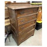 Five drawer Oak chest of drawers