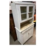 56 inch primitive step back cupboard
