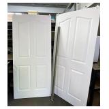 Hollow four panel closet doors with track each