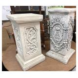 Pair of plaster pedestals 20 inches and 22 inches