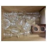 Etched stemware and condiment picnic table set