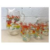 Water pitcher with glasses and ice bucket