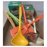 Kitchen utensils and Quaker State oil filter