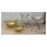Glass bowls ice bucket cake stand compote salad